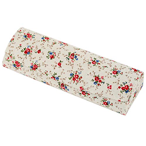 テーシーケース メガネケース 白 ハード マグネット式 薄型 花柄 HY-80136-D