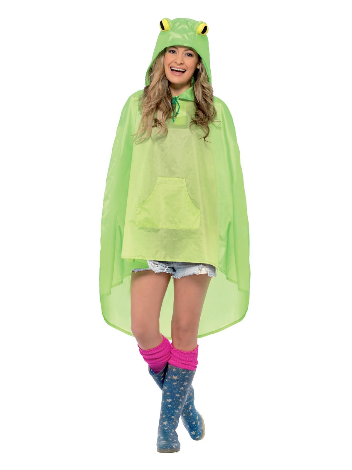 Smiffys Unisex Party Poncho with Drawstring Bag