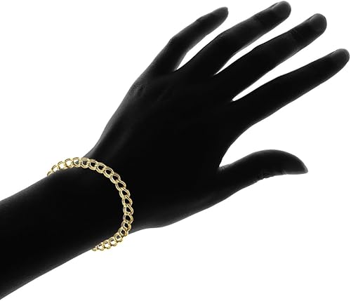 Miniatura 4 de Hoops & Loops Pulsera italiana de plata de ley 925 de 0.236 in de doble eslabón para dijes, 6 34-7 pulgadas, mujeres, hombres, adolescentes, niñas,