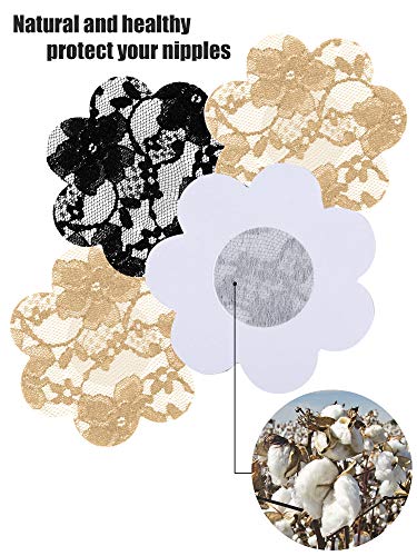 30 Pairs Nipple Covers Petal Pasties Disposable Lace Pasties Covers Self Adhesive Nipple Stickers No Show Breast Covers for Women Rave Party3