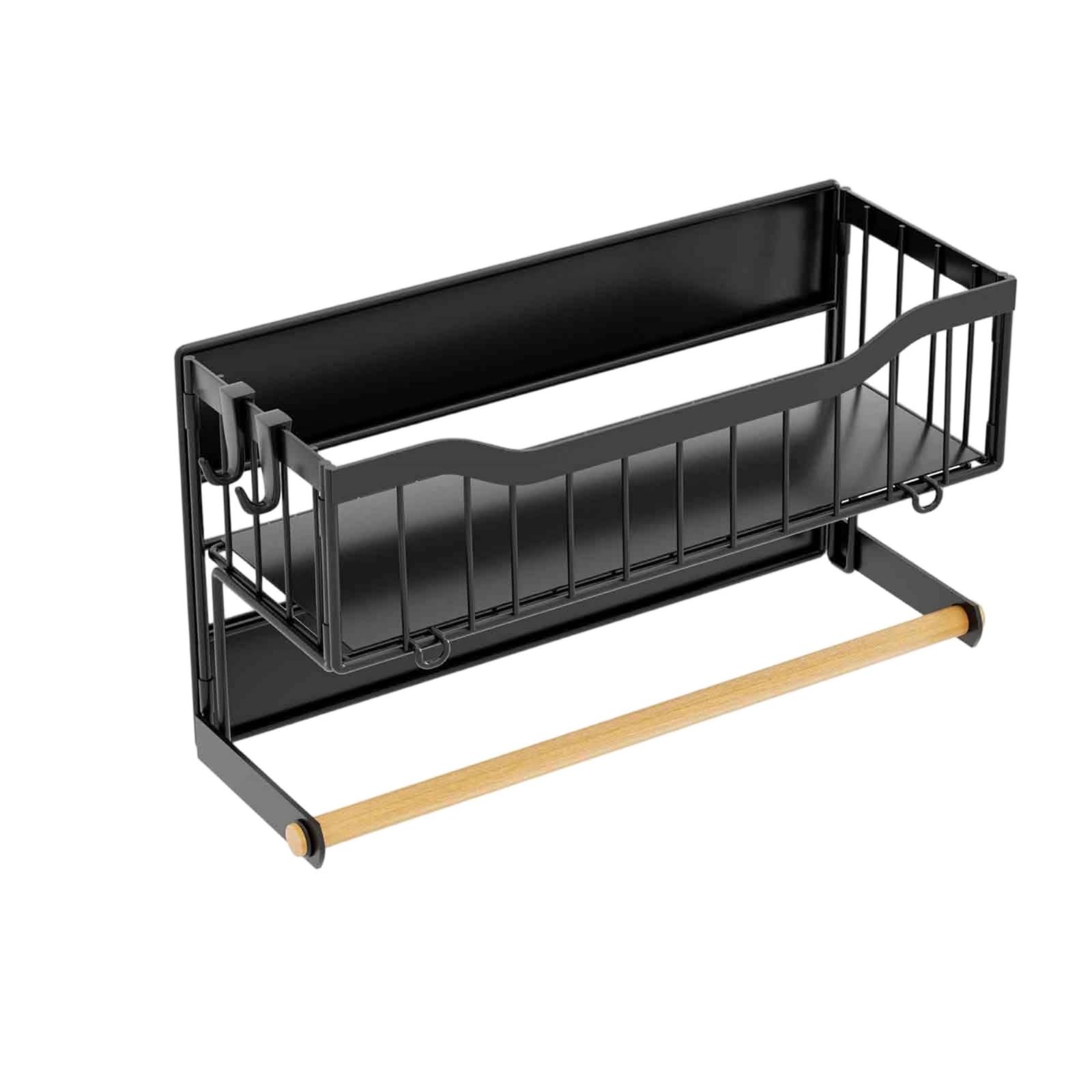 Kühlschrank-Organizer mit Papierrollenhalter bohrfrei Gewürzregal mit Rollenhalter multifunktional Magnetregal für Waschküche