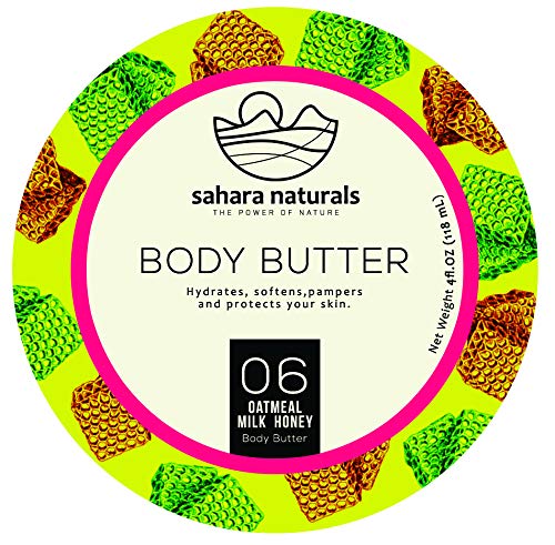 Oatmeal Milk and Honey Body Butter – an All Natural, Ultra-Soft and Deliciously Fragrant Skin Care Body Cream and Facial Moisturizer – 4oz