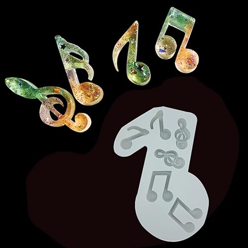 Miniatura 3 de 4 moldes de silicona para notas musicales para fondant, notas musicales, pasteles de chocolate, dulces, bricolaje, fiesta de cumpleaños, decoración