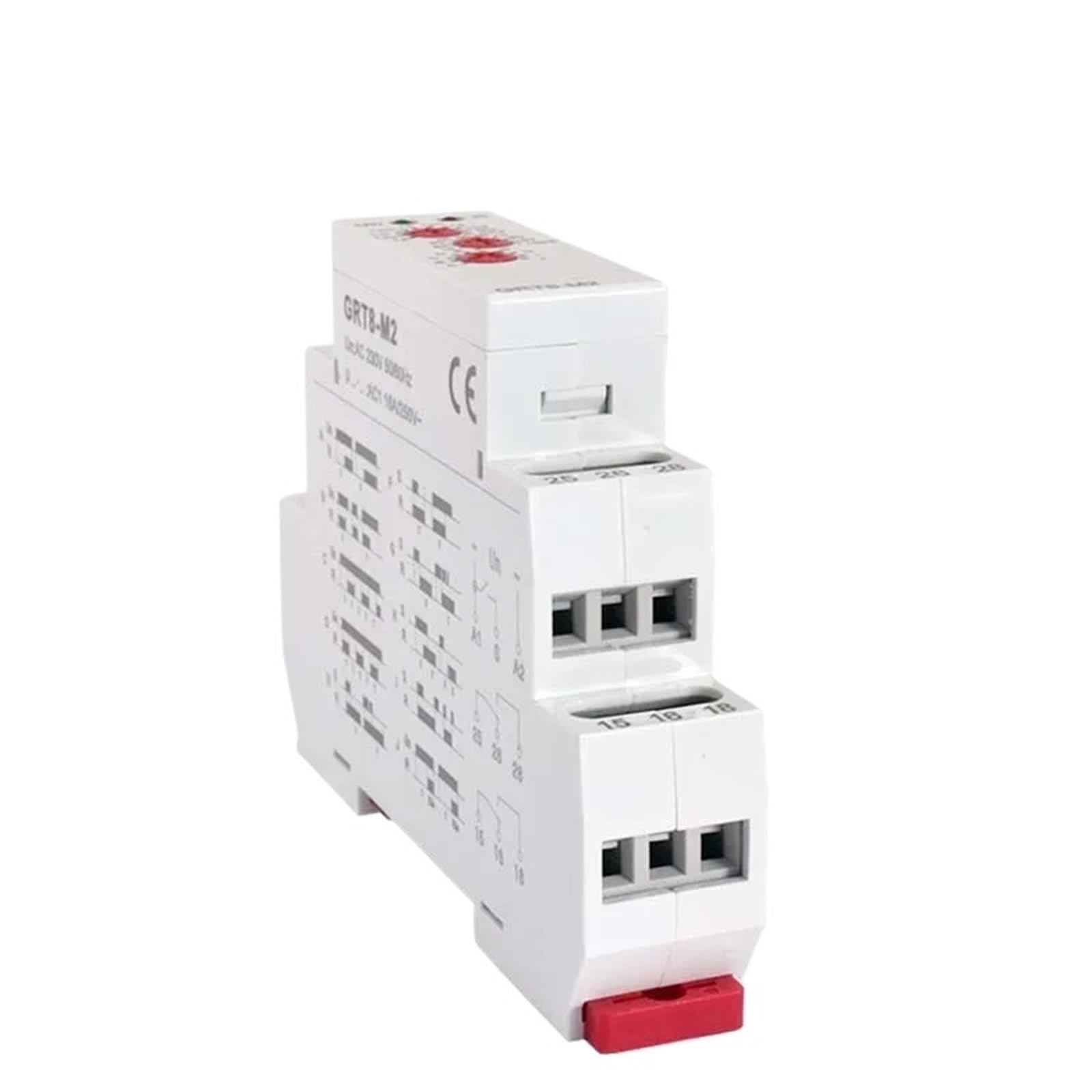 GRT8-M 16A Relé Temporizador multifunción Temporizador en Carril DIN 10 Opciones de Funciones AC DC 12V 24V 220V 230V Relé de Tiempo(2xSPDT AC 230V)