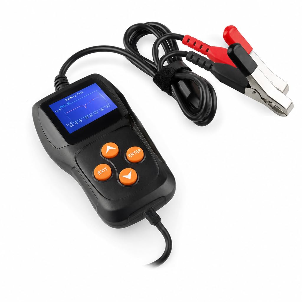 Konnwei Testeur de Batterie 12V Voiture Moto LCD TFT CCA BCI DIN JIS SAE Puce STM32 Multilingue KW600