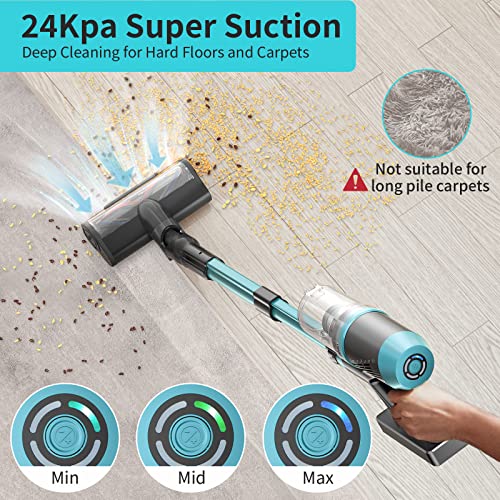 Orfeld Cordless Vacuum Cleaner,24Kpa Powerful Stick Vacuum Cordless Rechargeable,Up To 60 Mins Runtime Lightweight Vacuum,6 In 1 Battery Quiet Vacuum For Hardwood Floor,Carpet,Pet Hair #TOP1
