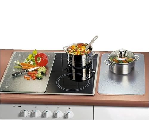 Herdabdeckplatte Transparent 2er Set