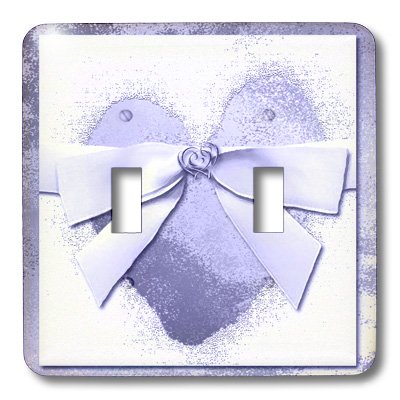 Interruptor de doble palanca de pared con placa decorativa floral lavanda 3
