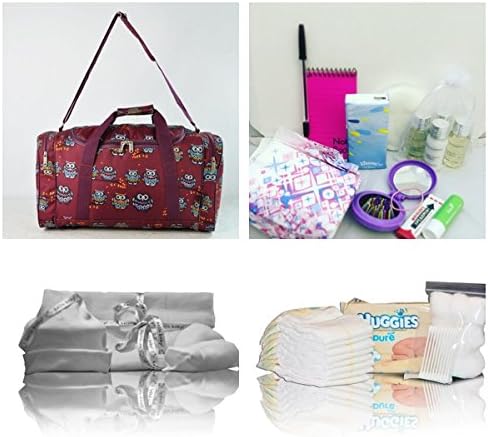 Luxury Baylis & Harding pre-Packed Hospital Bag/Maternity/Holdall for Mum & Baby - Burgundy Owls