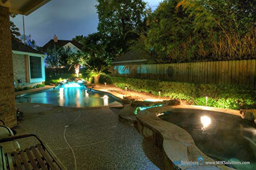 MIK Solutions Underwater Light 172 Solid Brass Pond Light Submersible Waterfall Pool Fountain Light for Beautiful Bright Long Lasting Home Garden Patio Pool Area Lighting (No Bulb)