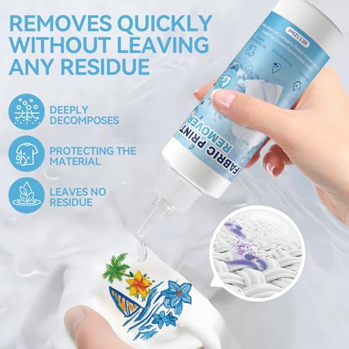WEILAOK Removedor de Vinilo de Transferencia de Calor para Tejidos, Removedor Rápido de Letras de Vinilo, Potente Removedor de Residuos, Suave Lmpresión Ropa Eliminación Rápida Eliminación, 125ml