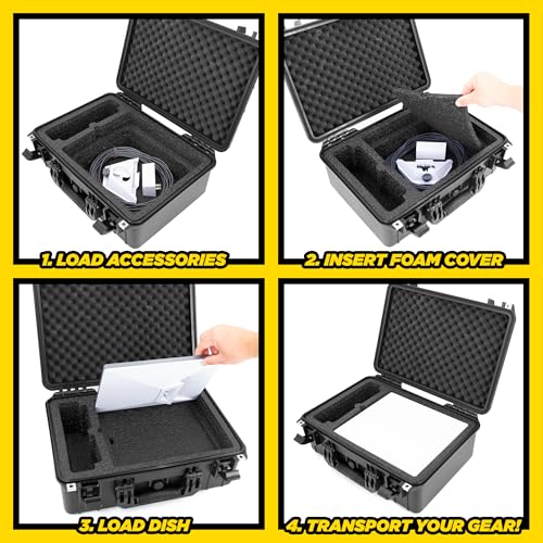 CASEMATIX Travel Case Compatible with Starlink Mini Dish, Mount, Cables, Power Supply & More - IPX7 Waterproof, Professionally Cut Impact-Resistant Closed Cell Foam with Separate Accessory Storage by CASEMATIX - Image 3