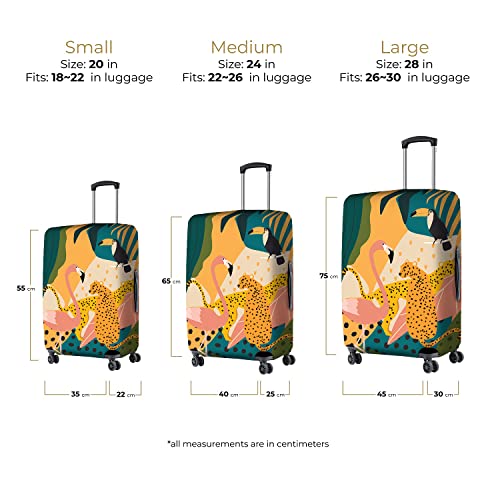 Image of Nasher Miles Polyester 55 (20 Inch) Small Protective Luggage Cover - Leopord Design