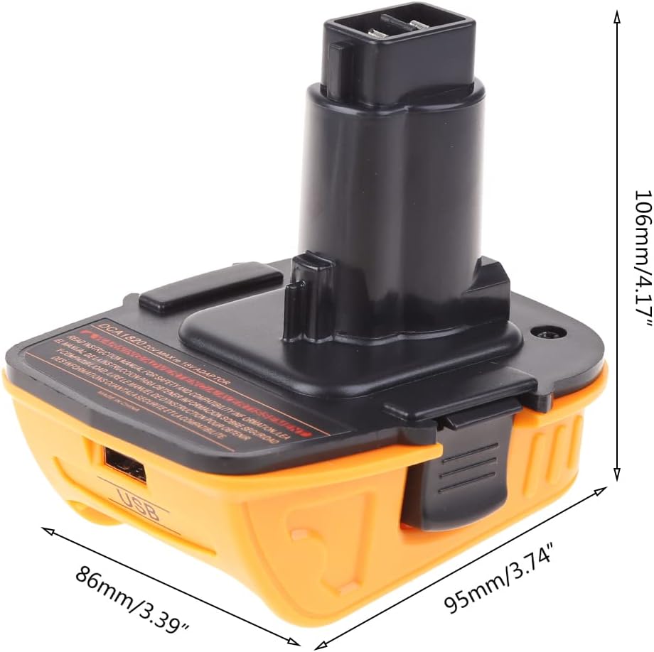 Battery Adapter for DCA1820 18V-20V Converter with USB Port Function for DC9096 DE9096