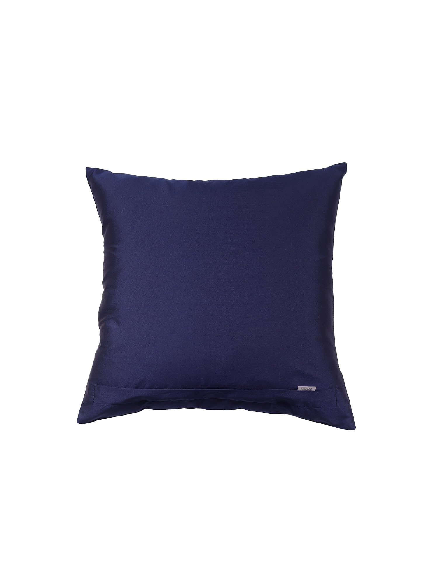 ZEBA World Motif Embroidered Cushion Cover for Sofa, Bed | Polyester 2 Tone Motif | Blue/Gold - 16x16in(40x40cm) (Pack of 2)