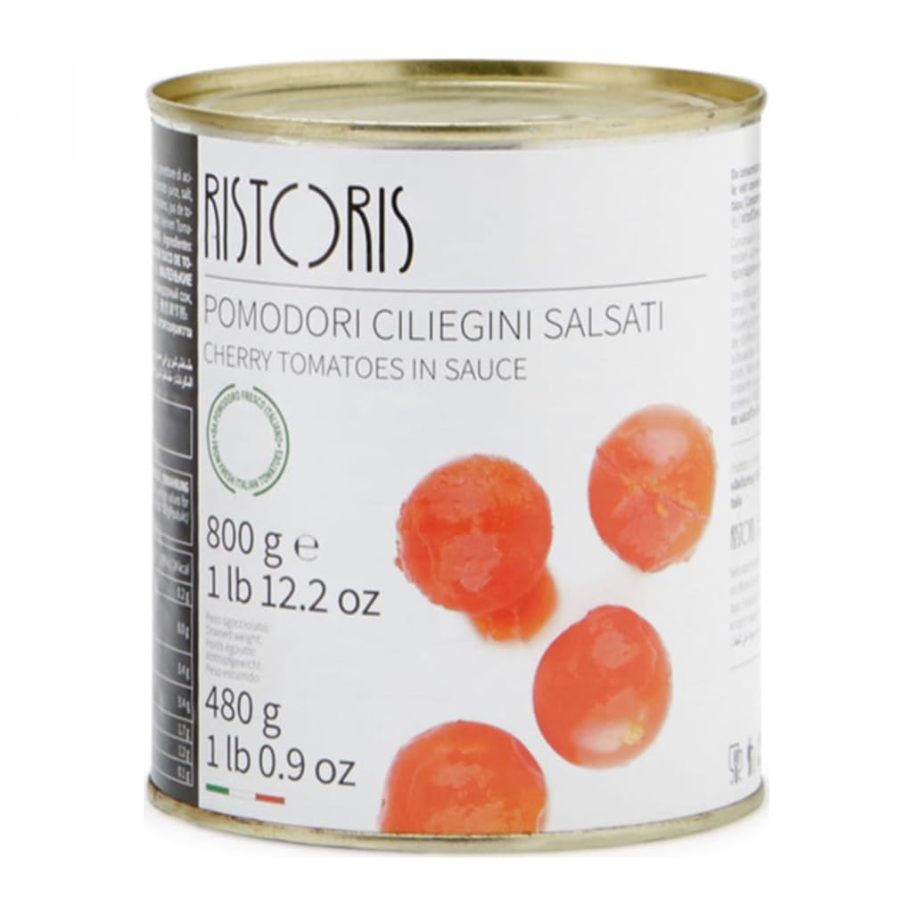 Ristoris - Italian Red Cherry Tomatoes in Delicate Sauce - Rich Tomato Flavour - 1 lb 12.2 oz / 800 gr