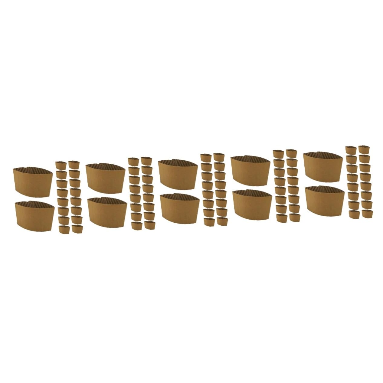 Manchons de pour tasses à café Healvian ondulés isolants pour boisson | Lot de 125