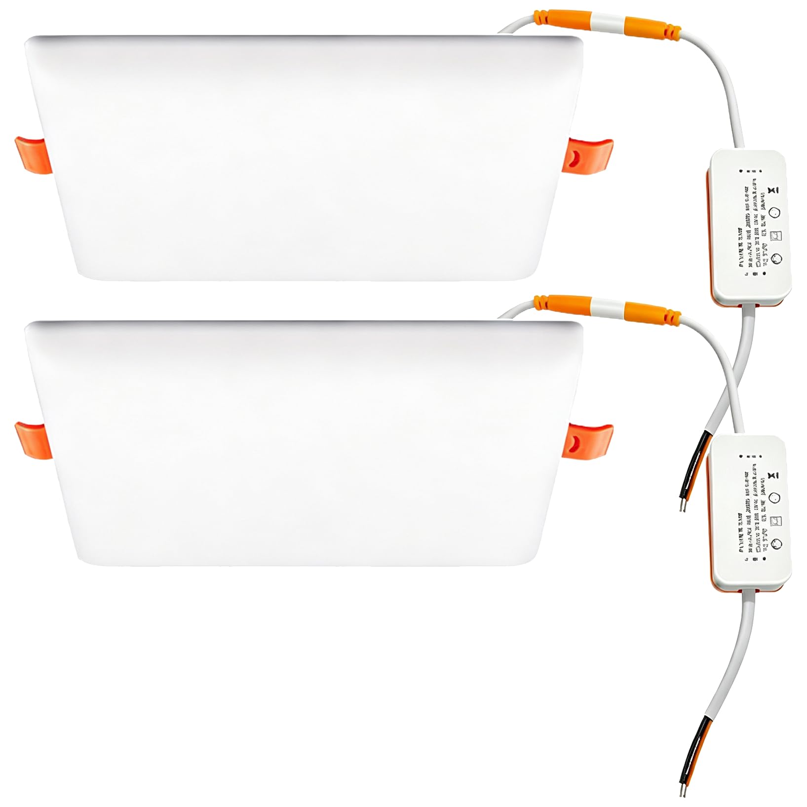VOGHMOLD 18W Square LED Recessed Light, 720LM Frameless Downlight AC85-265V Spotlights, Cut Φ45-100mm Ceiling Lighting for Office Living Room, 2 Pack