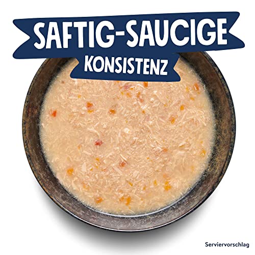 Pets Deli Suppen-Snack für Katzen mit Thunfisch, Hühnerfilet & Karotte ohne Zucker und Gluten 12 x 40g