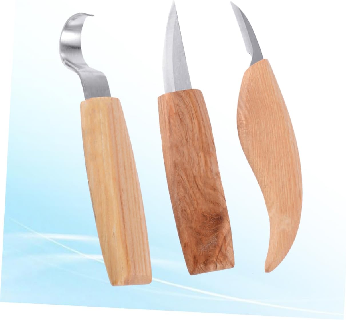 Holibanna 3-Piece Stainless Steel Wood Carving Tool Set Ergonomic Handles for Woodworking and Crafting Includes Hand Carving Chisel and Gouge for Detailed Sculpting