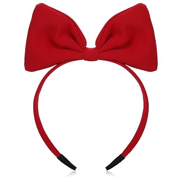 WLLHYF Bow Headband Headdress for Women and Girls Red Bowknot Hair Bands Hair Hoop Perfect Hair Accessories for Party and Cosplay