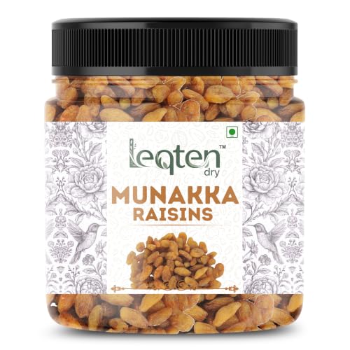Image of LEQTEN DRY Afghani Munakka 500g | Abjosh Raisin | Big Size Black Kishmish | Sukhe Mewe & Dry Fruits for Health & Pooja | Premium Quality