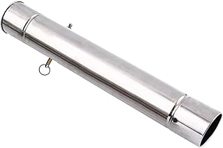 Stovepipe with Damper Flue Heat Resistant Stainless Steel Windproof Exhaust Pipe Chimney for Wood Burner Tent Camping Home