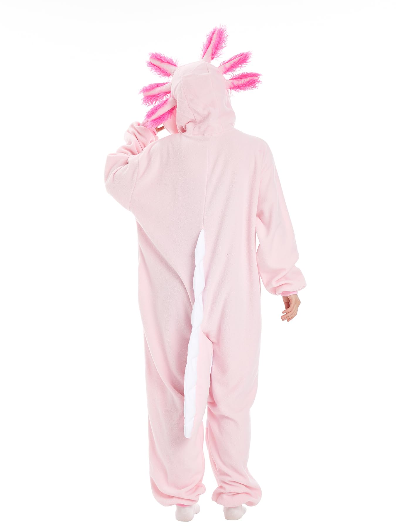 Axolotl Costume pyjama une pièce pour homme et femme - Combinaison animal adulte - Costume d'Halloween et de costumade