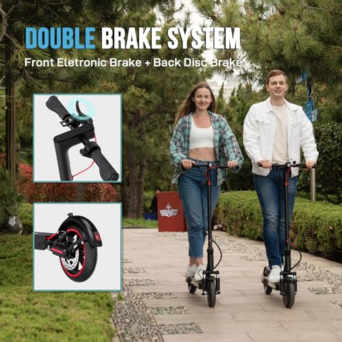 EVERCROSS Electric Scooter, 350W Electric Scooter Adults, Up to 19 MPH & 19 Miles E-Scooter, 8.5\'\' Solid Tires Lightweight Folding Electric Scooter for Adults with APP Control, Black Red, EV85F PRO - Thumbnail 5