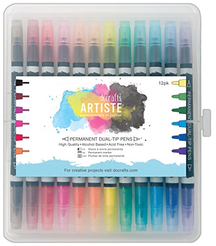 Artiste Thick and Thin - Rotuladores permanentes de Dos Puntas (12 Unidades), Multicolor