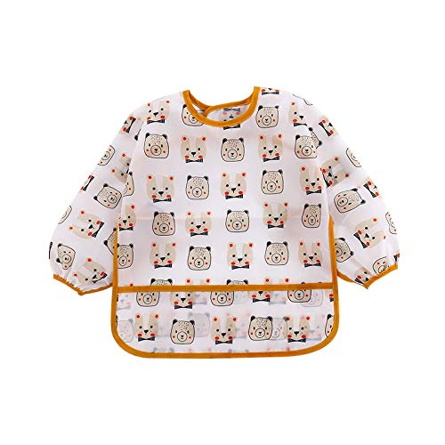HaimoBurg 5 Pcs Long Sleeved Baby Toddler Bibs Waterproof Sleeved Bib 3-24 Months - Thumbnail 7