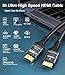 Adauxter Certified 10K 8K HDMI 2.1 Cable 10 FT, 48Gbps Ultra High Speed HDMI Cable with Ethernet 4K 240Hz 165Hz 144Hz 120Hz 8K60Hz eARC HDCP2.3 HDR10+ PC Laptop TV Monitor Projector