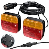 AUTOUTLET Lot de 2 Feu Remorque Arriere Kit de Montage de Feu Arrière de Remorque Connecte...