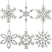 Set of 6 Handmade Snowflake Iron and Glass Pendant Christmas Ornaments, 6 Inches