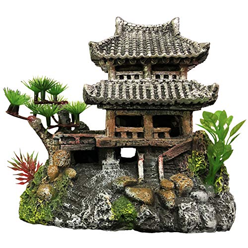 SLOCME Resin Castle Decorations, Multicolor Aquarium Sculpture – Eco-Friendly Fish Tank Castle Ornaments