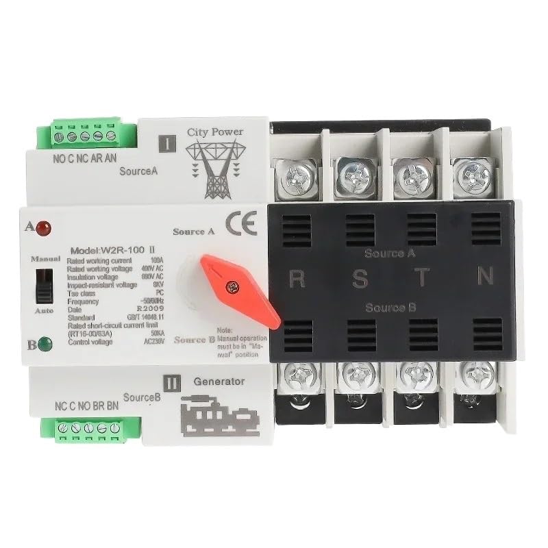 Interruptor de Transferencia Automática W2R ATS 4P 63A para carril DIN 110V