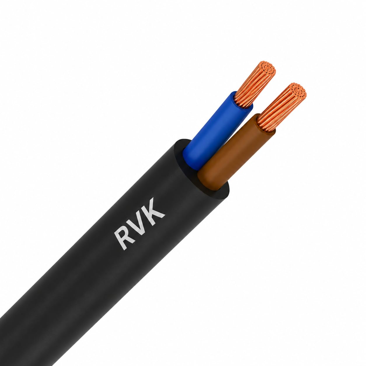 Cable RV-K 2x2.5mm 0.6/1kV 25 Metros - Manguera Industrial RVK 2,5MM2 Bipolar para Instalación Eléctrica Exterior y Interior