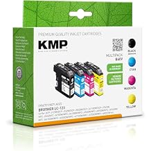 KMP Ink Cartridge Compatible with Brother LC123BK, LC123C, LC123M, LC123Y Multipack - for DCP-J132W DCP-J152 DCP-J172W DCP-J552DW DCP-J752DW DCP-J411 etc.