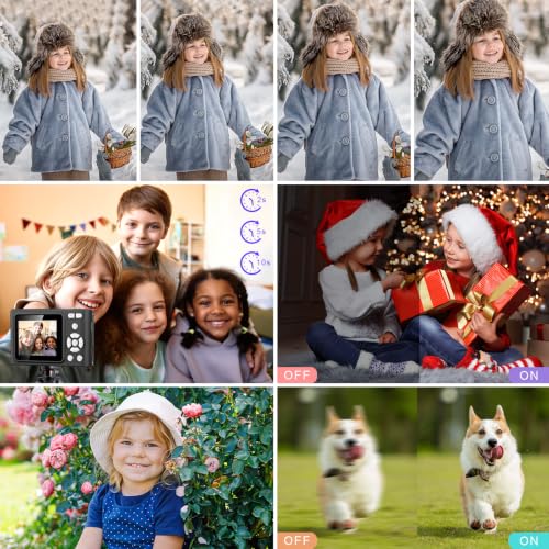 Digital Camera UHD 4K with 64G Card 16X Zoom Light & Easy for Kids, Black - image 8