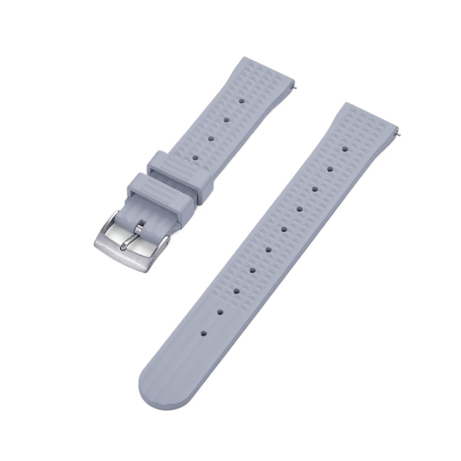 KRXSOBNV， Cinturino da Uomo in caucciù fluorurato,Cinturino per Orologio(Gray Silver,20mm)