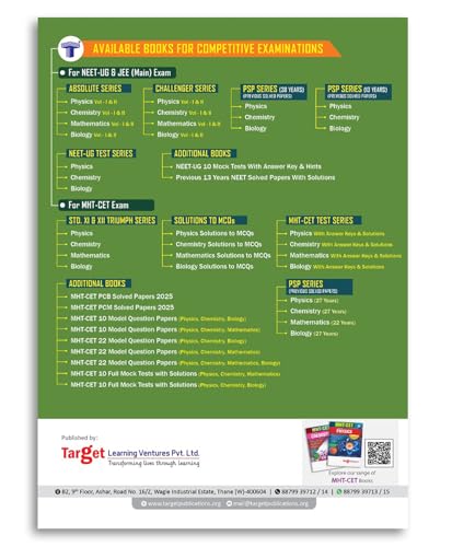 Image of MHT CET Solved Papers for 2026 Exam | MHT-CET Physics, Chemistry & Maths (PCM) Previous Year Questions Papers (PYQ) - 2025 | Includes All 15 Set of ... Score Card & Smart Key (Exam Experts)