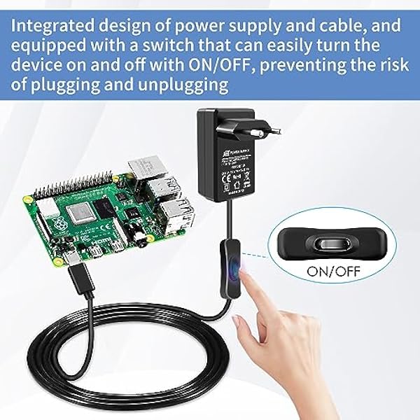 Блок питания GeeekPi USB C 5V 4A 20W с выключателем для Raspberry Pi 4 Model B 8go 4go 2go 1GB с адаптером micro USB для Raspberry Pi 3B 3B