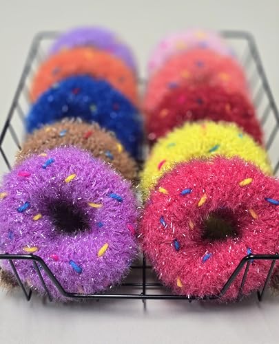 100% Handmade Crochet Donut Design Dish Scrubber Dishwash Scrubbies 3 Set