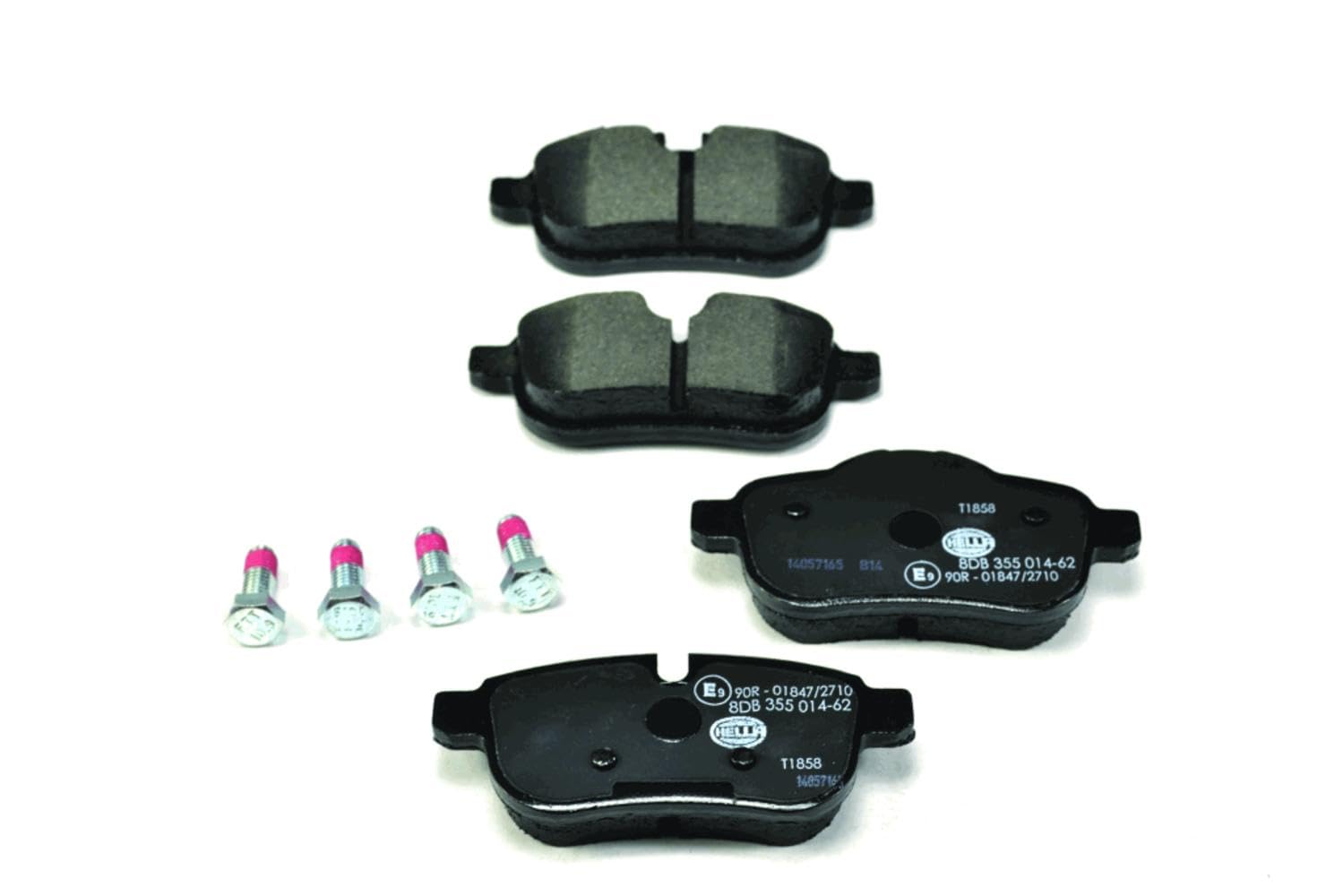 HELLA 8DB 355 014-621 Brake pad set - prepared for wear indicator - T1858 - for e.g. BMW
