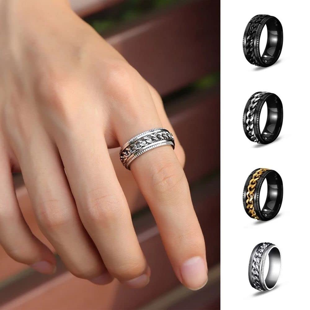 CARSINEL 4 Anillos Antiansiedad Para Mujeres Y Hombres Con Cuentas Giratorias Anillo De Alivio Del Estres Regalo Para Ninas