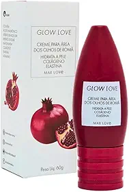 Creme Para Olhos Max Love - Hidratante Área Dos Olhos De Romã Glow Love - Reduz Inchaço, Rápida Absorção, 60g