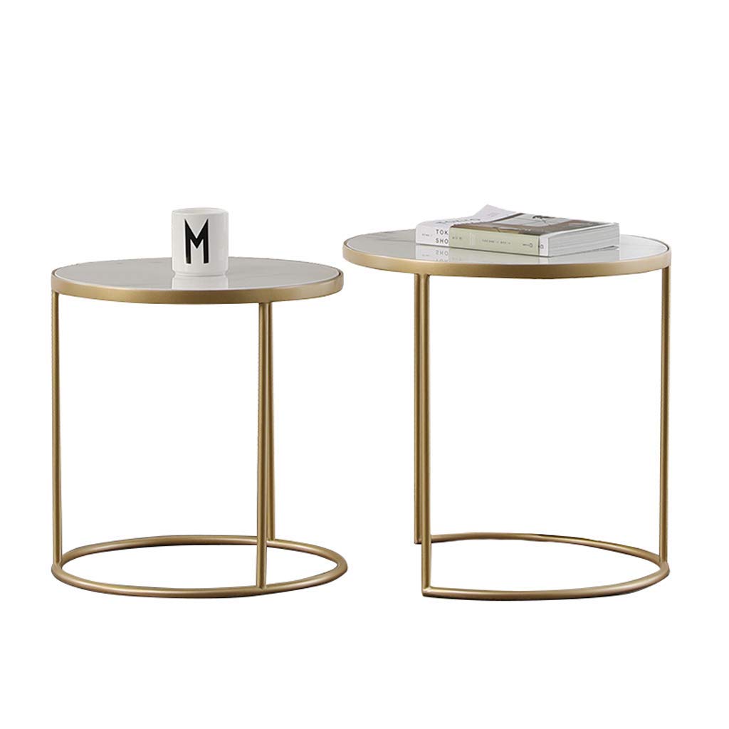 Lot de 2 tables basses rondes gigognes de salon et maison modernes