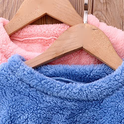 Pijama de lã infantil para meninos e meninas, manga comprida, estampa de desenho animado, 2 peças, 2