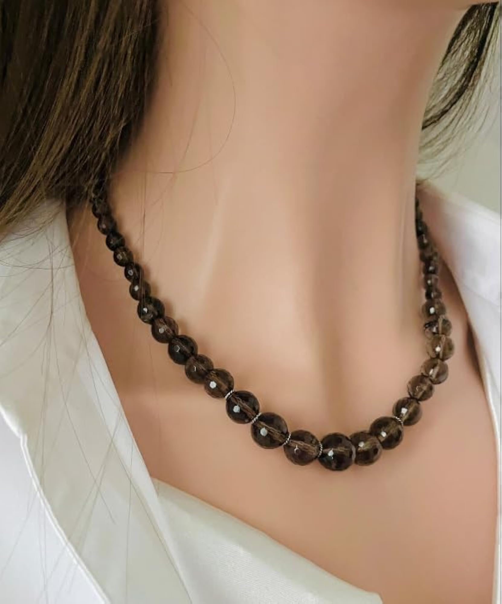 Elegant Brown Topaz Stone Necklace, Certified