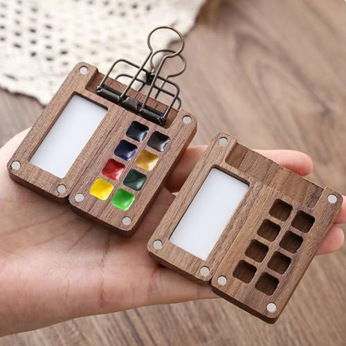 Mini caja de paleta de madera que evita derrames en tus dibujos 5